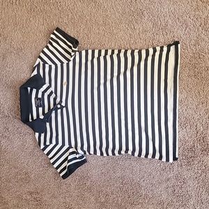 COPY - Abercrombie & Fitch Navy and White Striped Polo M